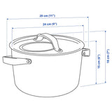 IKEA – SENSUELL Pot with Lid, Stainless Steel/Gray, 5.8 qt