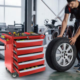Rolling Tool Chest, Metal Tool Box with 5 Drawers, Lockable Garage Storage Cabinets Sliding Tool Drawer Cart on Wheels Toolbox Organization Workbench for Workshop Warehouse Repair Shop