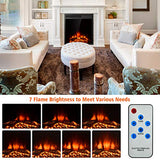 Tangkula 22.5 Inch Electric Fireplace Insert, Freestanding & Recessed Electric Fireplace Heater with Remote Control, Adjustable Heater, 7 Log Hearth Flame Settings for Home Room Indoor (22.5)