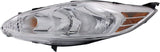 Evan-Fischer Headlight Set of 2 Compatible with 2011-2013 Ford Fiesta Clear Lens Halogen Composite With bulbs CAPA Driver and Passenger Side