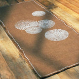 Cheyenne Burlap Linen Table Runner ?C Hand Printed ?C 100% Linen ?CFringed Edge- Prewashed, Pre-shrunk, and Machine Washable ?C Chocolate Brown (14X36, White Dandelion)