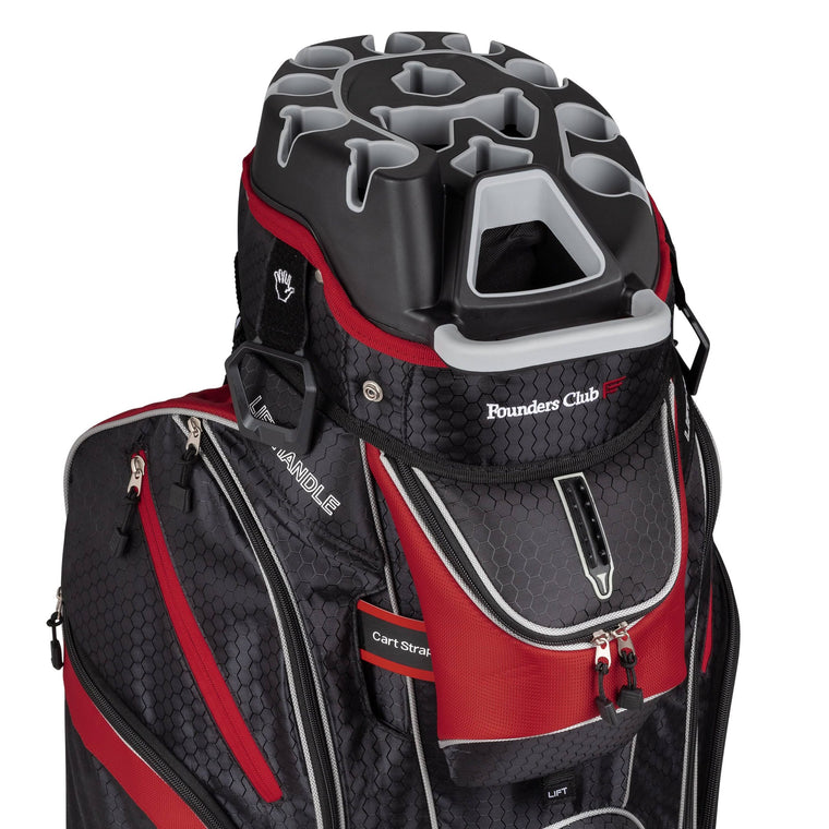 Founders Club Premium 14 Way Cart Bag – Red