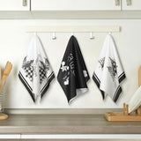 Geyoga 6 Pcs Merry Christmas Kitchen Towels Buffalo Plaid Xmas Tree Dish Towels Hand Towel Tea Towel Absorbent Soft Drying Cloth for Holiday Housewarming Gifts, 16×24 Inch(Gray White)