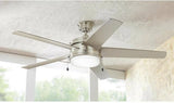 Home Decorators Portwood 60 in LED Indoor/Outdoor Brushed Nickel Ceiling Fan