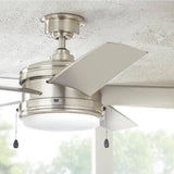Home Decorators Portwood 60 in LED Indoor/Outdoor Brushed Nickel Ceiling Fan