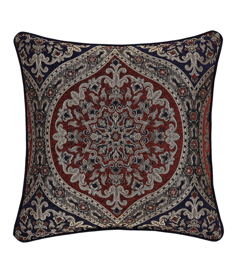 J Queen New York Red Taormina 20 inch Square Decorative Throw Pillow