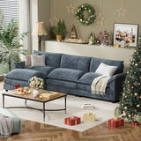YESHOMY Sectional Modular Sofa U Shaped Chenille Fabric Couch with High Supportive & Soft Sponges and Removable Ottoman, Sleeper Comfy Upholstered Furniture for Living Room, Grey