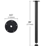SKYSHALO 28 Solid Steel Adjustable Desk Legs Office Table Furniture Set of 4 Black