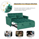 3 in 1 Sleeper Sofa Bed, Futon Sofa Bed for Living Room with Side Pocket, Black Sleepers Sofa Couch with Pullout Bed, Convertible Love Seat Sleepers Bed for Living Room, Bedroom, Small Space
