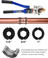 AMZCNC Copper Tube Fittings Hydraulic Pipe Crimping Tool with 1/2,3/4 and 1 Jaw Copper Pipe Propress Crimper Pressing Pliers