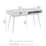 Bush Furniture Nora 54W Writing Desk in Dark Walnut | Computer Table for Home Office Workspace or Entryway