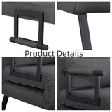 3 in 1 Sleeper Sofa Bed, Futon Sofa Bed for Living Room with Side Pocket, Black Sleepers Sofa Couch with Pullout Bed, Convertible Love Seat Sleepers Bed for Living Room, Bedroom, Small Space