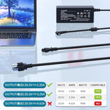 65W 45W IdeaPad Laptop Charger, for Lenovo IdeaPad 3 5 330 330s 320 310 S340 S145 100 110 110s 120S-11IAP 100S-11IBY 130-15AST 510s 530s 710S Flex 5 4 14 ADL45WCC Laptop Power Supply Cord