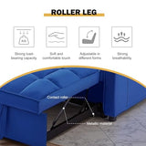 3 in 1 Sleeper Sofa Bed, Futon Sofa Bed for Living Room with Side Pocket, Black Sleepers Sofa Couch with Pullout Bed, Convertible Love Seat Sleepers Bed for Living Room, Bedroom, Small Space