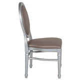 Flash Furniture 2 Pk. Hercules Series 900 lb. Capacity King Louis Chair with Taupe Vinyl Back and Seat and Silver Frame