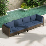 Grand patio 7-Piece Wicker Patio Furniture Set, Boho Outdoor Conversation Set Sectional Sofa with Water Resistant Thick Cushions and Coffee Table, Cream