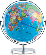 COSTWAY Illuminated World Globe, 13?? Desktop Geographic Globe w/LED Light & Easy-to-Read Clear Map for Students, 720?? Rotation Decorative Globe, Educational Interactive Globe for School, Classroom