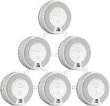 X-Sense Wireless Interconnected Combination Smoke and Carbon Monoxide Detector, 10-Year Battery Powered Fire and CO Alarm, SC06-W, Pack of 6