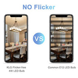 KLG E12 LED Candelabra Bulb 4W Equivalent to 40W T3/T4 E12 Candelabra Base Bulbs, Daylight White 5000K for Ceiling Fan, Chandelier AC120V, Not Dimmable 6 Pack